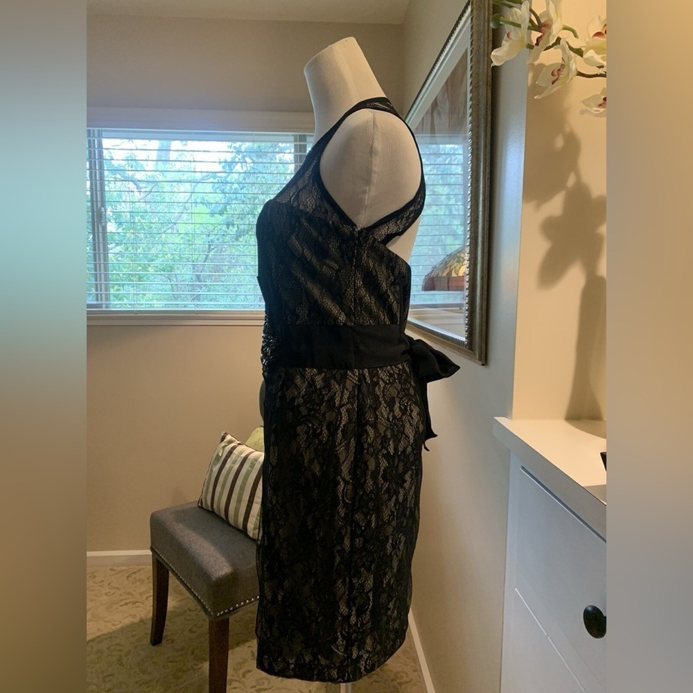 MM Couture Taupe Lace Dress - Picture 3 of 8